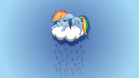 Rainbow Dash Wallpaper (on a cloud)