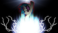 Vinyl Scratch burst and lightning