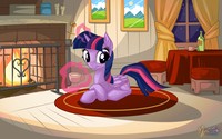 Twilight Sparkle at Fireplace