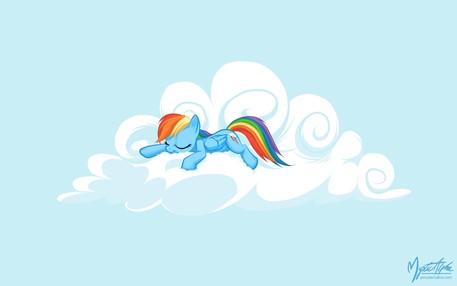 Rainbow Dash on a Cloud 07
