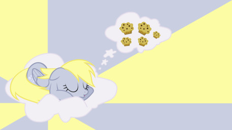 Derpy dreaming with Muffins Wallpaper